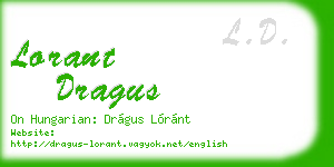lorant dragus business card